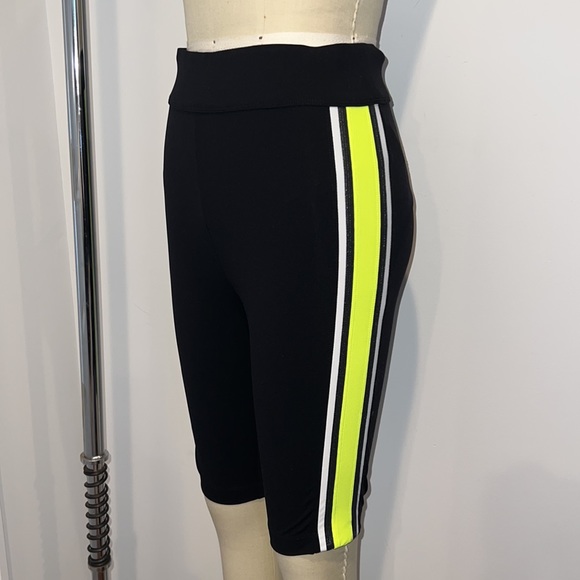 no ka oi black and neons green strip biker shorts - Picture 2 of 13